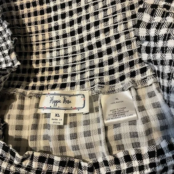 Hippie Rose Skirt Black & White Check XL Elastic waist New no tags - Picture 14 of 14